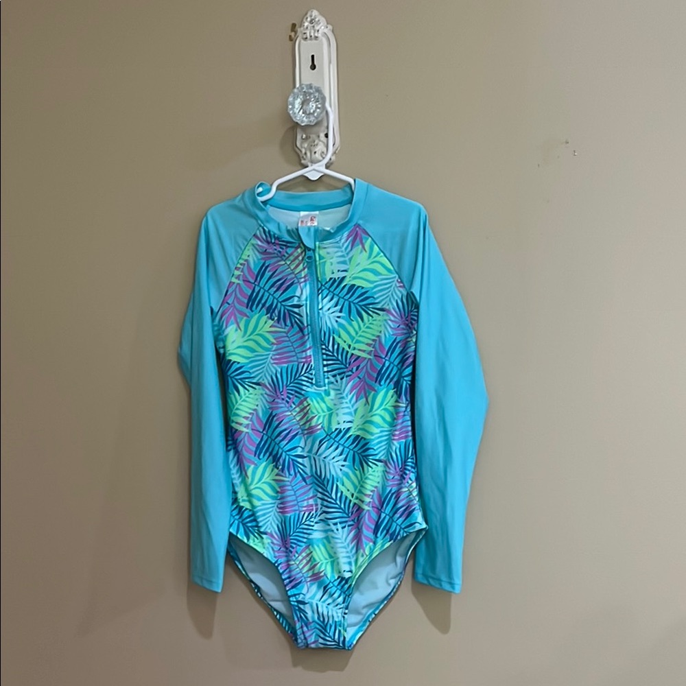 Cat & Jack Turquoise and Pink Swimwear size large 10/12